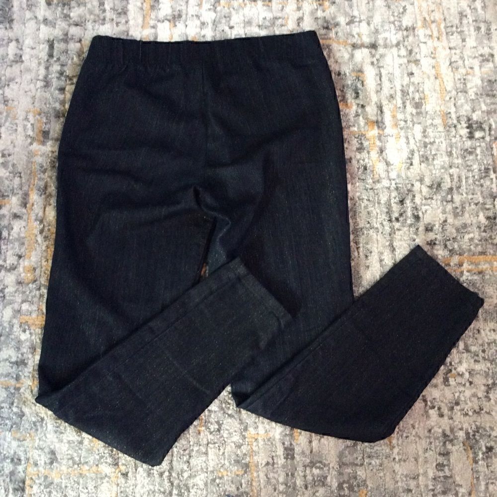 SOFT SURROUNDINGS COTTON BLACK/METALLIC PULL ON PANTS! - Picture 5 of 5